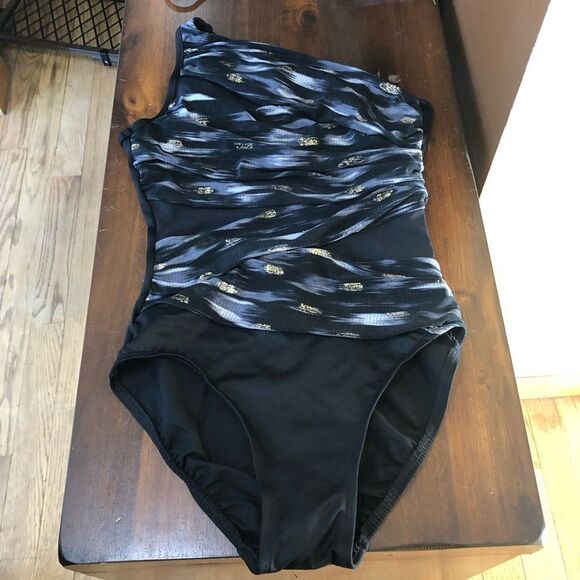 Miraclesuit Bronze Reign Jena One-Shoulder One-Piece Swimsuit - Picture 4 of 8